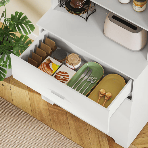 HOMCOM Estante para Livros de 6 Níveis Estante com 3 Gavetas 3 Prateleiras Abertas Armário Alto para Sala de Estar Estúdio Escritório 79x39,5x182,2 cm Branco