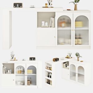 Mesa de bar extensível giratória de mdf,branco