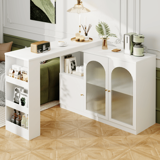 Mesa de bar extensível giratória de mdf,branco Mesa de bar extensível giratória de mdf,branco