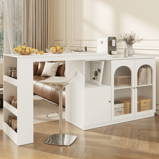 Mesa de bar extensível giratória de mdf,branco Mesa de bar extensível giratória de mdf,branco