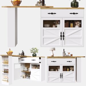 Mesa de bar extensível giratória de mdf,branco
