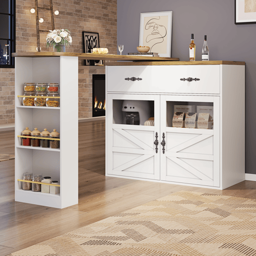 Mesa de bar extensível giratória de mdf,branco