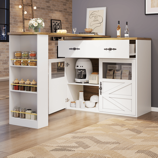 Mesa de bar extensível giratória de mdf,branco