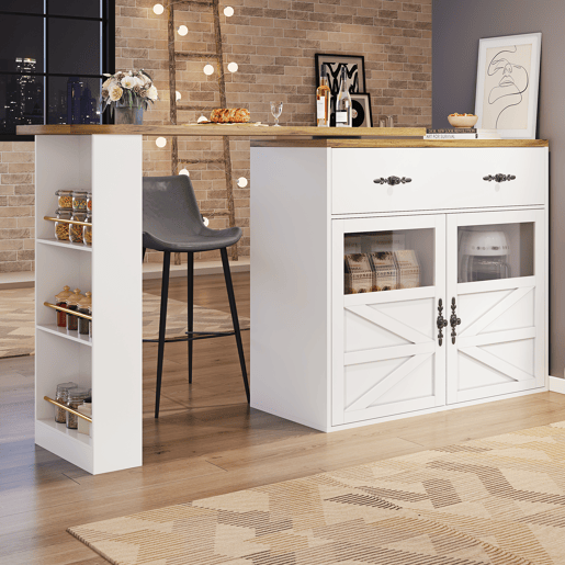 Mesa de bar extensível giratória de mdf,branco