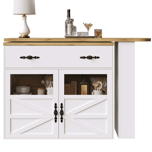 Mesa de bar extensível giratória de mdf,branco