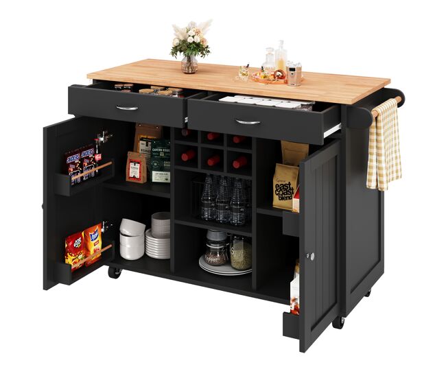 Carrito de cocina con 2 puertas y 2 cajones 102