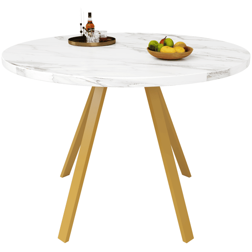Mesa de jantar fixa redonda 80 cm de mdf,branco