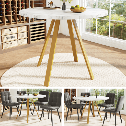 Mesa de jantar fixa redonda 80 cm de mdf,branco