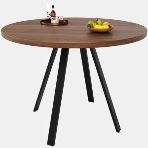 Mesa de jantar fixa redonda 80 cm de mdf,noz