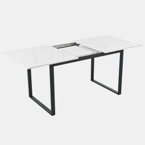 Mesa de jantar extensível retangular 140-180máx cm de mdf,branco