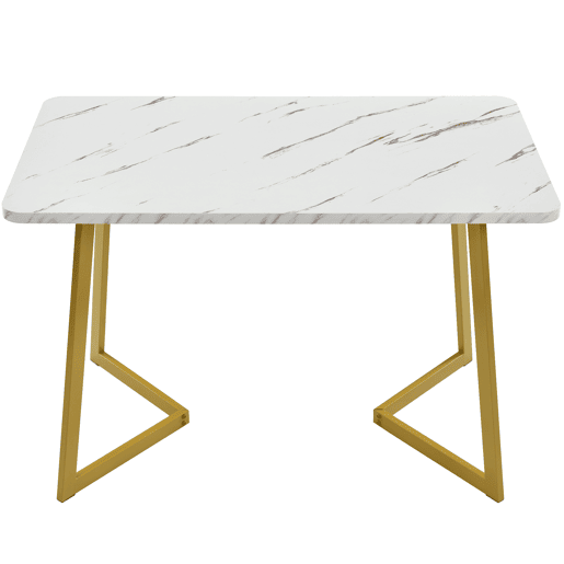 Mesa de jantar fixa retangular 117 cm de mdf,branco+dourado Mesa de jantar fixa retangular 117 cm de mdf,branco+dourado