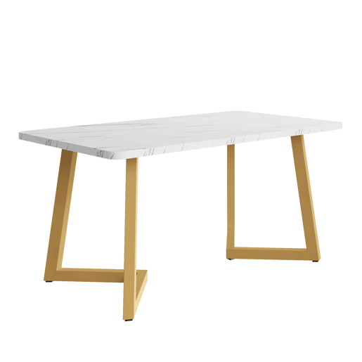 Mesa de jantar fixa retangular 117 cm de mdf,branco+dourado Mesa de jantar fixa retangular 117 cm de mdf,branco+dourado