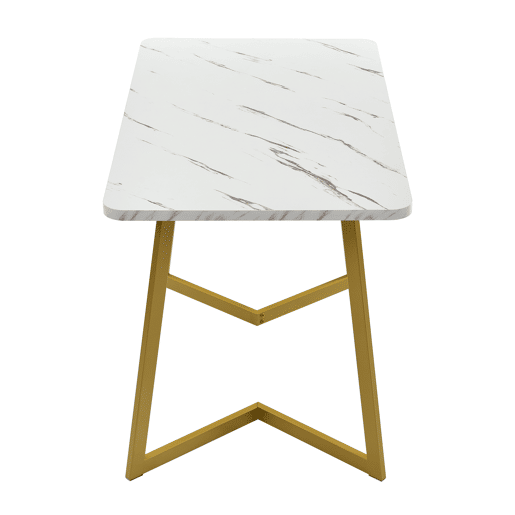 Mesa de jantar fixa retangular 117 cm de mdf,branco+dourado Mesa de jantar fixa retangular 117 cm de mdf,branco+dourado