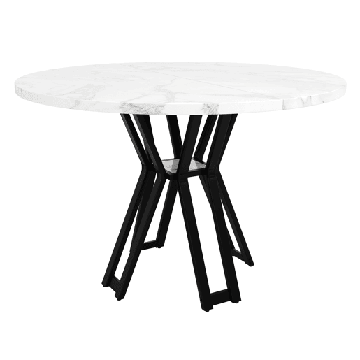 Mesa de jantar fixa redonda 100 cm de mdf,branco+preto