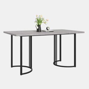 Mesa de jantar fixa retangular 140 cm de mdf,cinza