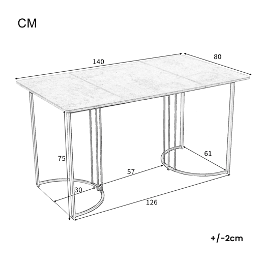Mesa de jantar fixa retangular 140 cm de mdf,cinza Mesa de jantar fixa retangular 140 cm de mdf,cinza