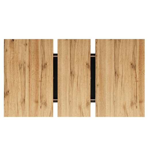 Mesa de jantar extensível retangular 118-157máx cm de mdf,natural+preto