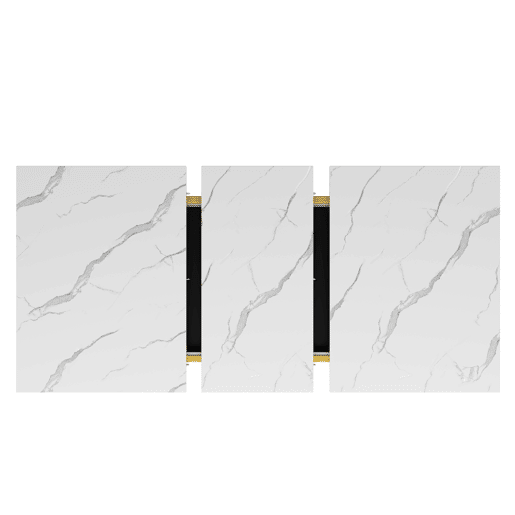 Mesa de jantar extensível retangular 120-160máx cm de mdf,branco+preto Mesa de jantar extensível retangular 120-160máx cm de mdf,branco+preto
