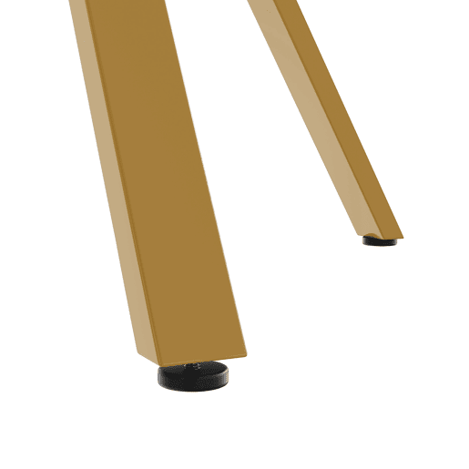 Mesa de jantar fixa redonda 100 cm de mdf,branco+dourado
