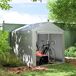 Carpa para Herramientas Metal Galvanizado, PE Outsunny Carpa para Herramientas Metal Galvanizado, PE Outsunny Gris