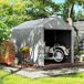 Carpa para Herramientas Metal Galvanizado, PE Outsunny Carpa para Herramientas Metal Galvanizado, PE Outsunny Gris