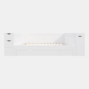 Cama infantil 140x200 - multifuncional com arrumação, gavetas e prateleiras - branco