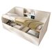Sofá cama individual de madera maciza con almacenaje Sofá cama individual de madera maciza con almacenaje Blanco