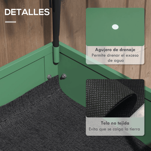 Outsunny Mesa de Cultivo com Rodas 80x40x120 cm Horta Urbana Elevada com Cobertura de Estufa e Prateleira Inferior para Cultivar Plantas Flores e Vegetais Verde
