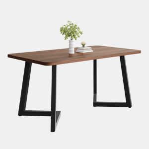 Mesa de jantar fixa retangular 117 cm de mdf,noz