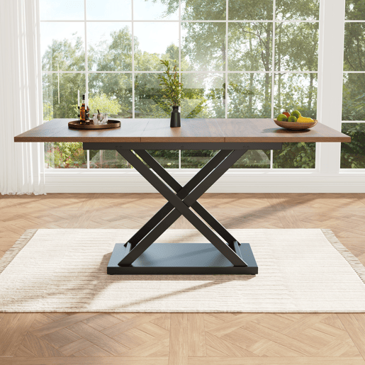 Mesa de jantar extensível retangular 120-160máx cm de mdf,noz Mesa de jantar extensível retangular 120-160máx cm de mdf,noz