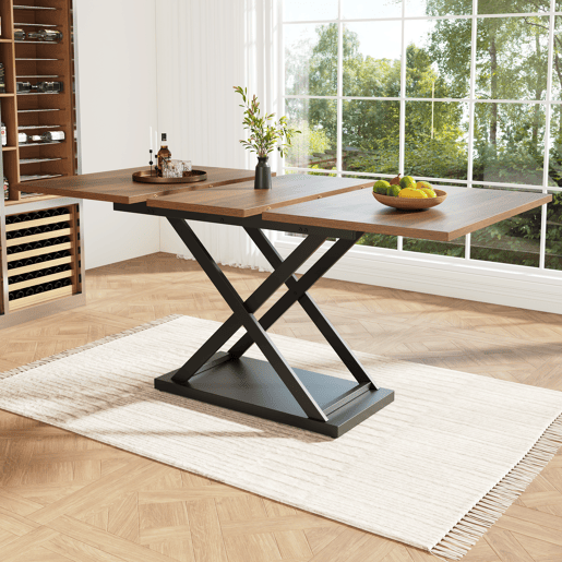 Mesa de jantar extensível retangular 120-160máx cm de mdf,noz Mesa de jantar extensível retangular 120-160máx cm de mdf,noz