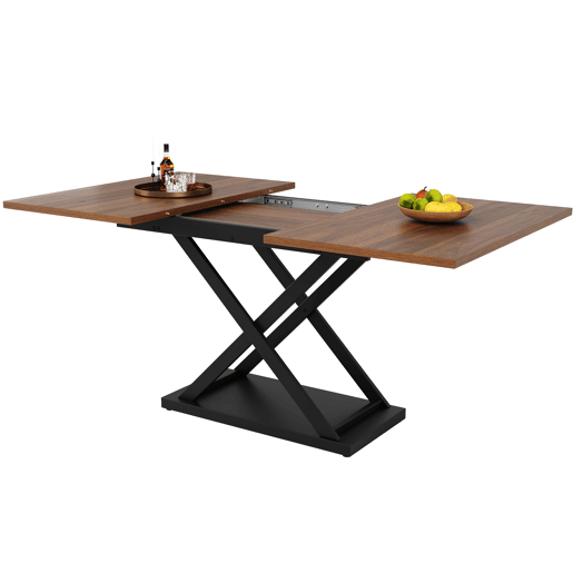 Mesa de jantar extensível retangular 120-160máx cm de mdf,noz Mesa de jantar extensível retangular 120-160máx cm de mdf,noz