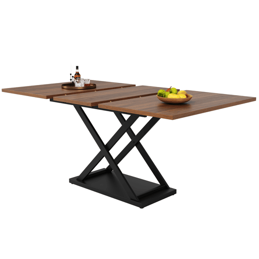Mesa de jantar extensível retangular 120-160máx cm de mdf,noz Mesa de jantar extensível retangular 120-160máx cm de mdf,noz