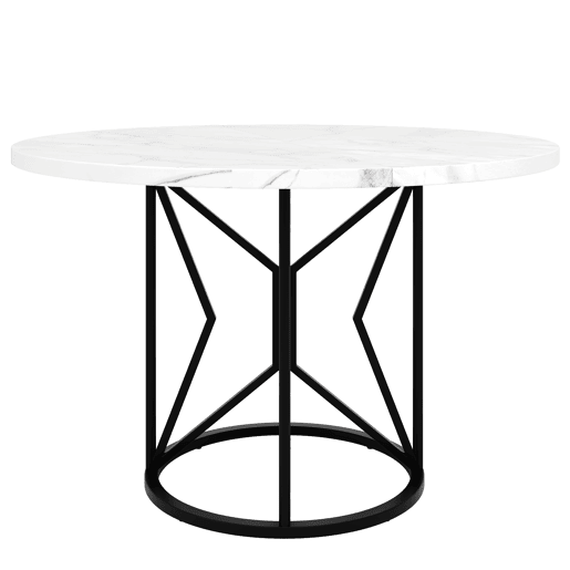 Mesa de jantar fixa redonda 100 cm de mdf,branco+preto