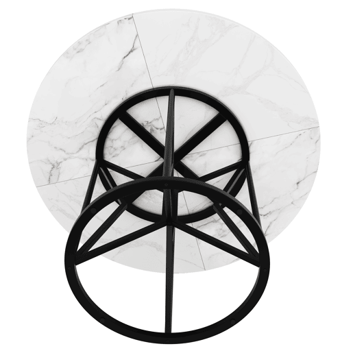 Mesa de jantar fixa redonda 100 cm de mdf,branco+preto