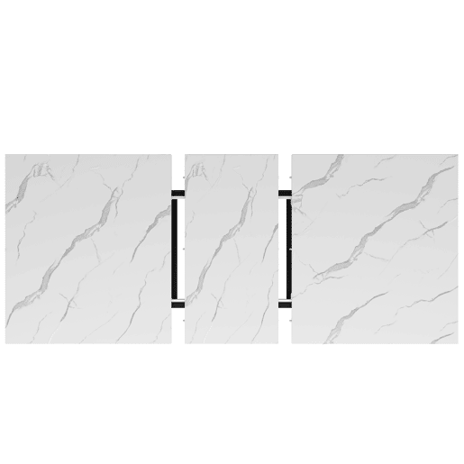 Mesa de jantar extensível retangular 140-179,5máx cm de mdf,branco+preto Mesa de jantar extensível retangular 140-179,5máx cm de mdf,branco+preto