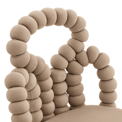 Cadeiras de sala de jantar 2 unidades - Encosto com corrente de bolas, pernas metálicas pretas, versáteis - Camel