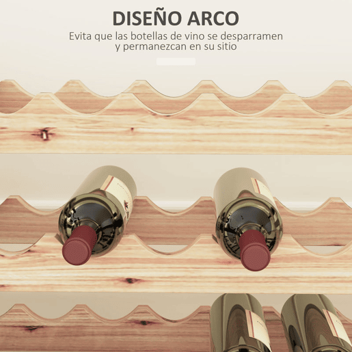 HOMCOM Suporte para Garrafas de Vinho para 96 Garrafas Garrafeira com 8 Níveis Suporte para Vinhos Vertical para Cozinha Sala de Jantar Bar 114x28x113,5 cm Madeira