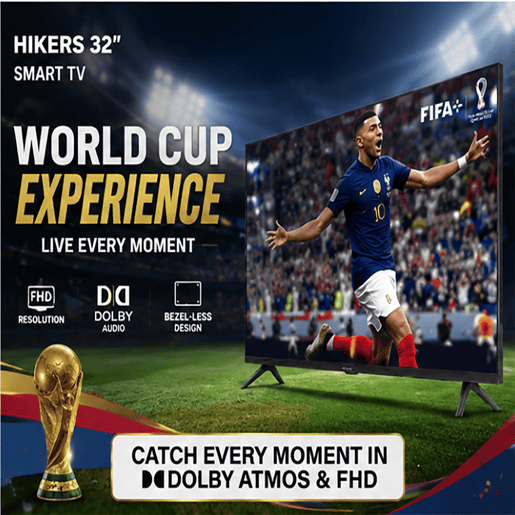 Hikers 32FZ-B Televisões Smart TV - Ecrã 32 Polegadas Resolução Smart HD 1366*768 Compatível Android Calidad Qualidade Som Dolby Atmos - Preto