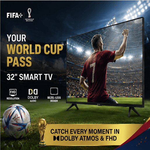 Hikers 32FZ-B Televisões Smart TV - Ecrã 32 Polegadas Resolução Smart HD 1366*768 Compatível Android Calidad Qualidade Som Dolby Atmos - Preto