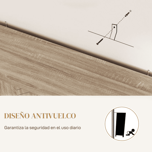 HOMCOM Aparador de 4 Portas com Design Chevron Aparador de Sala com Prateleiras Ajustáveis Pés de Aço para Cozinha Entrada Quarto 140,5x40x81,5 cm Carvalho