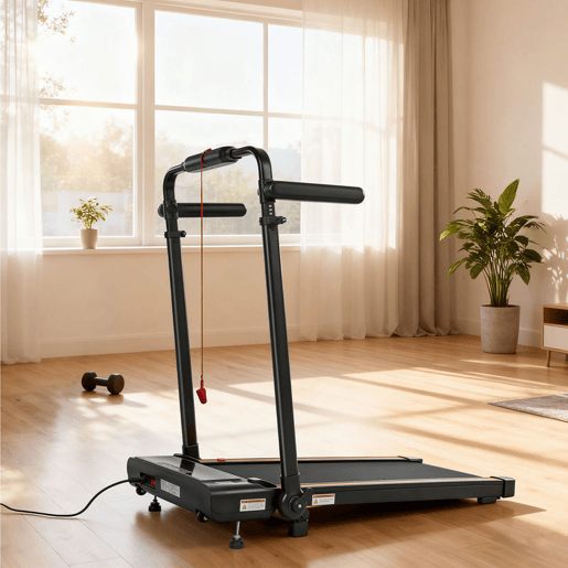 SPORTNOW Passadeira Dobrável 2 em 1, Caminhadora Elétrica 1-12 KMH 2.5HP com Secretária Removível e Guiador Ajustável em Altura, Ecrã LED e Suporte para Telemóvel, para Casa e Escritório