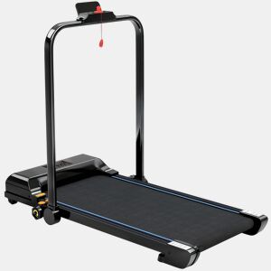 HOMCOM Passadeira Dobrável 2 em 1 Elétrica para Casa Sob a Secretária com 2,5HP 10 kmh Ecrã LED e Controlo Remoto Portátil para Ginásio e Escritório 130x59x96 cm Preto e Azul