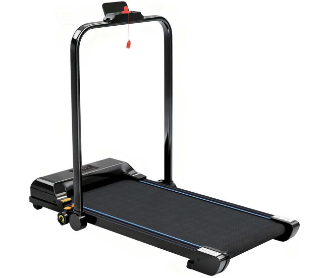 Homcom cinta de correr plegable, andar caminadora eléctrica para casa 2 en 1, debajo del escritorio con 2,5hp, 10 km/h, pantalla led y control remoto, portátil para gimnasio y oficina, azul y negro