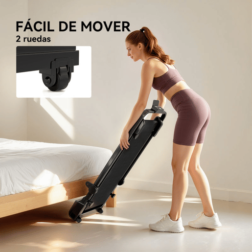 HOMCOM Passadeira Dobrável 2 em 1 Elétrica para Casa Sob a Secretária com 2,5HP 10 kmh Ecrã LED e Controlo Remoto Portátil para Ginásio e Escritório 130x59x96 cm Preto e Azul