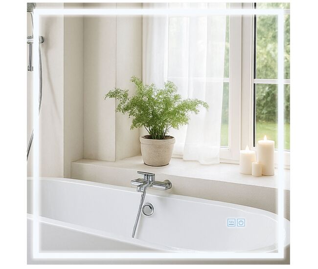 Espejo de baño jaffrey vidrio vidrio transparente 3.5x80x80 cm