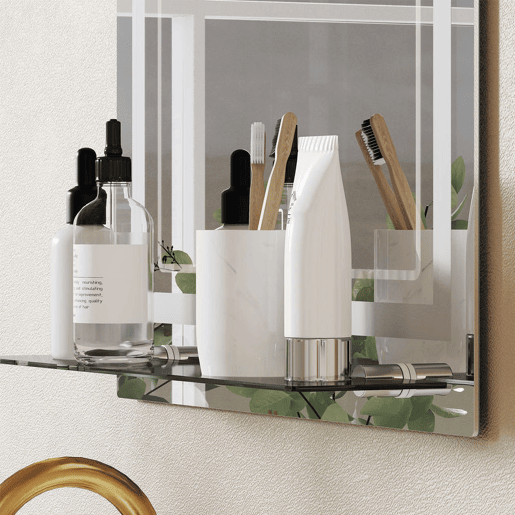 kleankin Espelho de Casa de Banho com Luzes LED 60x80 cm Espelho de Parede 3 Cores de Luz Brilho Ajustável Prateleira de Vidro Função de Memória Interruptor Tátil IP44 Vertical Prata kleankin Espelho de Casa de Banho com Luzes LED 60x80 cm Espelho de Parede 3 Cores de Luz Brilho Ajustável Prateleira de Vidro Função de Memória Interruptor Tátil IP44 Vertical Prata