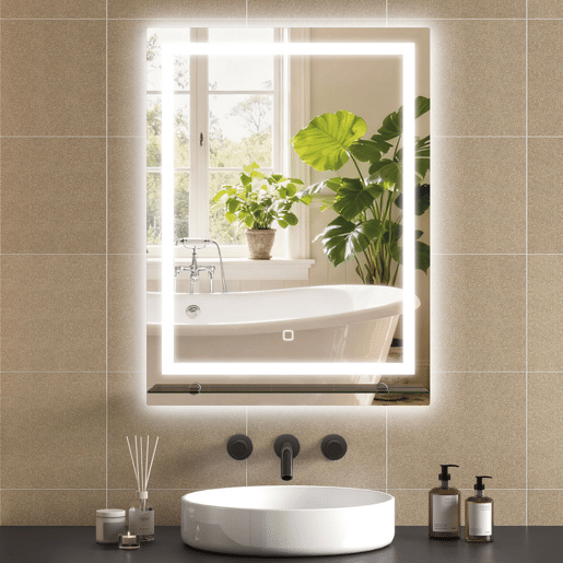 kleankin Espelho de Casa de Banho com Luzes LED 60x80 cm Espelho de Parede 3 Cores de Luz Brilho Ajustável Prateleira de Vidro Função de Memória Interruptor Tátil IP44 Vertical Prata kleankin Espelho de Casa de Banho com Luzes LED 60x80 cm Espelho de Parede 3 Cores de Luz Brilho Ajustável Prateleira de Vidro Função de Memória Interruptor Tátil IP44 Vertical Prata
