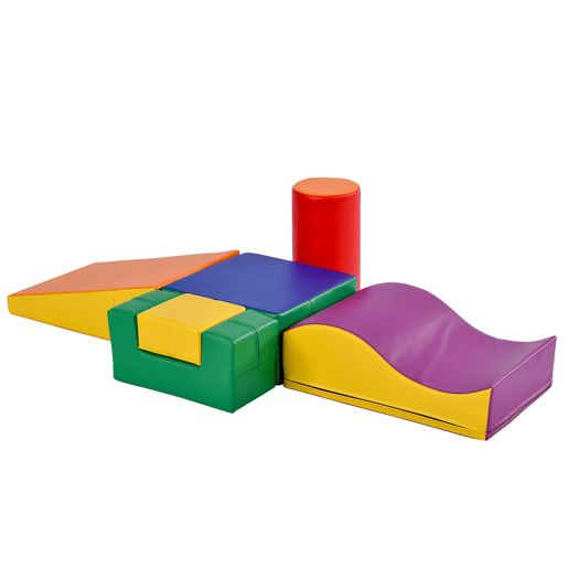 Blocos gigantes 6 peças para escalar e trepar - Escada e escorregador para crianças - Brinquedo para trepar, deslizar e engatinhar, para pré-escolares e bebés, blocos macios