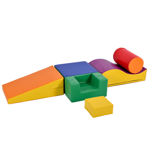 Blocos gigantes 6 peças para escalar e trepar - Escada e escorregador para crianças - Brinquedo para trepar, deslizar e engatinhar, para pré-escolares e bebés, blocos macios
